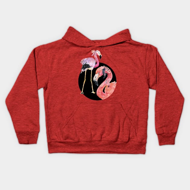 Pink Flamingos with humor Kids Hoodie by VintageHeroes